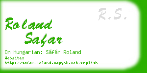 roland safar business card